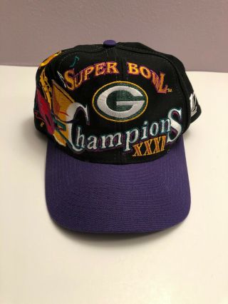 Green Bay Packers Nfl Logo Athletic Bowl Xxxi Champions Adjustable Cap/hat