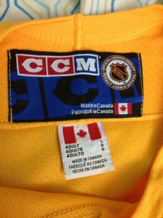 RARE CCM St Louis Blues Practice Jersey Hockey NHL Center Ice Yellow Size Large 3