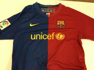 Nike Dri - Fit Barcelona Soccer Jersey Fcb Qatar Youth Large Beko Lfp