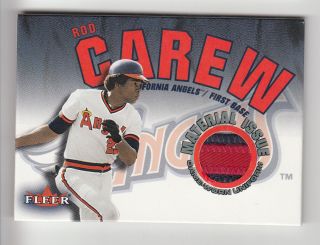 2001 Fleer Material Issue Rod Carew Three Color Patch