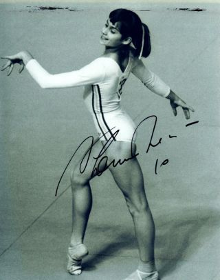 Nadia Comaneci Signed Autographed 8x10 Photo Olympic Gymnast