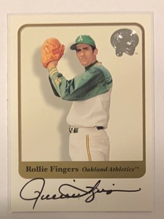 2001 Greats Of The Game Rollie Fingers Mlb Baseball Autograph Trading Card Hof