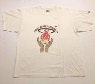 Vintage 90 ' s Miami Heat T Shirt Family Festival 1998 Nike XL 2