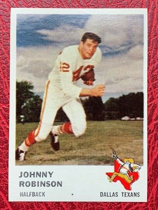 1961 Fleer Football 202 Johnny Robinson Dallas Texans Sp Nm