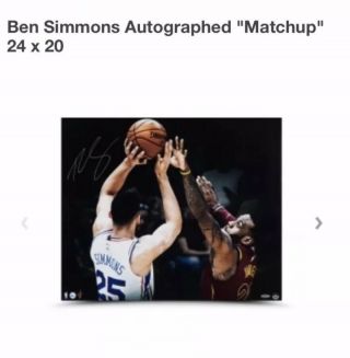 Upper Deck Ben Simmons Signed Auto 20 X 24 Photograph Poster Vs King James