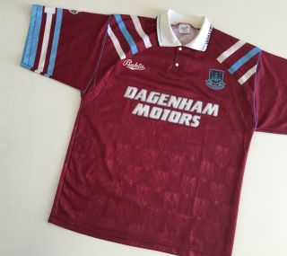 West Ham Fc 1992/93 Home Football Shirt L Xl Soccer Jersey Bukta Vintage Maglia
