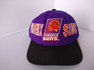 Vintage Phoenix Suns Hat Snapback Cap Black 90s Nba Basketball 100 Wool