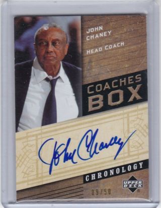 John Chaney 2006 - 07 Upper Deck Chronology Coaches Box Auto Autograph 09/50