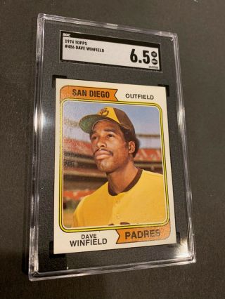 1974 Topps 456 Dave Winfield Padres Rookie Baseball Card Sgc 6.  5 Ex/mt,