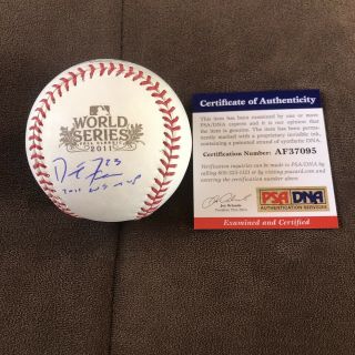 David Freese Signed 2011 World Series Baseball Autographed Mvp Cardinals Psa