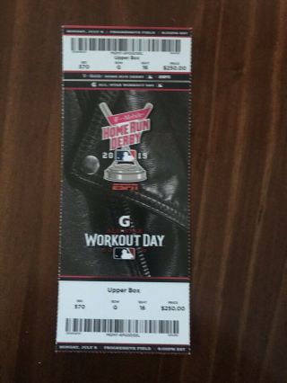 2019 Mlb All Star Home Run Derby Full Ticket Cleveland Pete Alonso Ny Mets Vlad