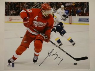 Pavel Datsyuk Detroit Red Wings Signed 8x10 Autograph Color Photo Ga