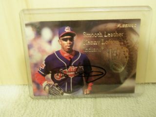 1996 Fleer " Kenny Lofton - Cleveland Indians " Autographed Card