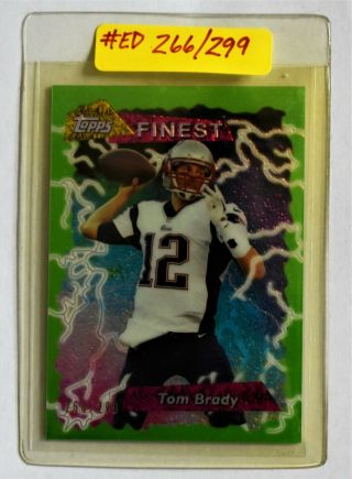 2015 Topps Finest 1995 Rookie Refractor Green 95frrtb Tom Brady Football Card