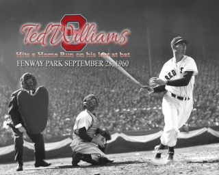 Boston Red Sox Ted Williams Photo 8x10 1 " Last At Bat "