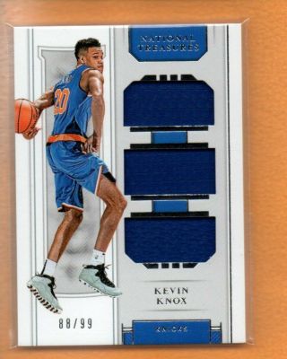 Kevin Knox 2018 - 19 National Treasures Rookie Triple Materials Rc Jersey /99