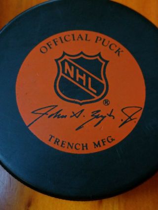 1985 - 87 York Rangers Nhl Vintage General Tire Ziegler Trench Game Puck