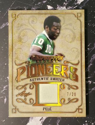 2019 Leaf Ultimate Sports Pioneers Authentic Swatch Gu Patch Pele 7/20