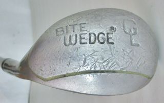 Rare Vintage Gl (gene Lesch) Bite Wedge Golf Club Steel Shaft 34.  5”
