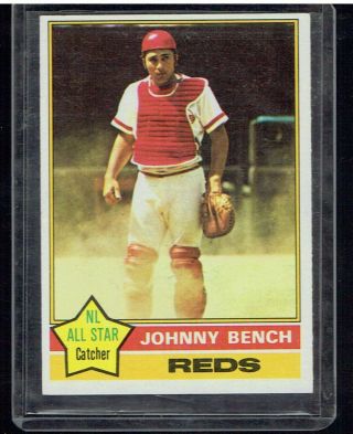 1976 Topps Baseball Ex/mt Johnny Bench 300 Reds