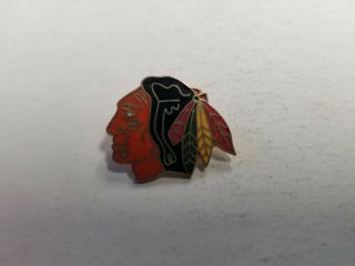 Chicago Blackhawks Nhl Hockey Logo Lapel Pin - Orange Face