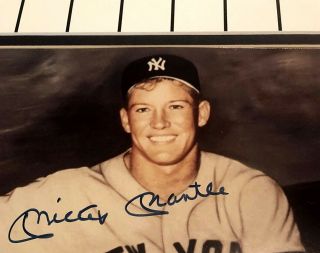 MICKEY MANTLE NY Yankees Signed Autographed Framed Gallo 19x23 Beckett LOA 3