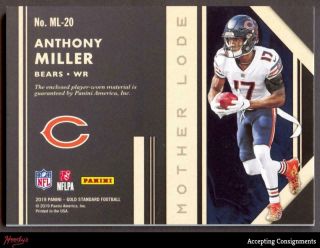 2019 Gold Standard Mother Lode Anthony Miller 5 - Piece Jersey - Ball Relic 052/149 2