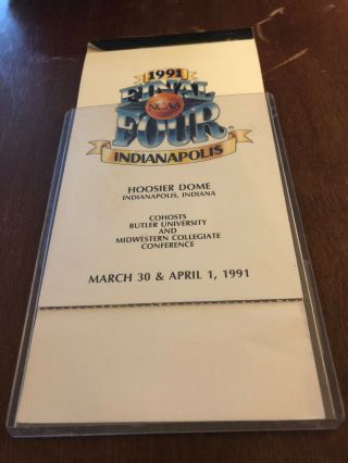 Authentic Full Booklet 1991 Ncaa Final Four Ticket Stub Set Duke Kansas Unc Unlv