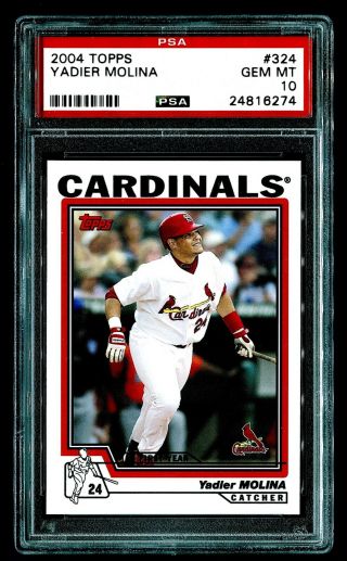 2004 Yadier Molina 324 Topps St Louis Cardinals Rookie Psa 10 Gem (6274)