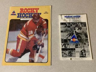 1981 - 82 Nhl Colorado Rockies Rocky Hockey Program Calgary Media Guide Last Game
