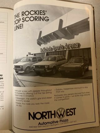 1981 - 82 NHL Colorado Rockies Rocky Hockey Program Calgary Media Guide LAST GAME 6