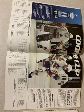 1981 - 82 NHL Colorado Rockies Rocky Hockey Program Calgary Media Guide LAST GAME 7