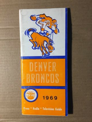 1969 Denver Broncos Football Press - Radio - Tv Media Guide