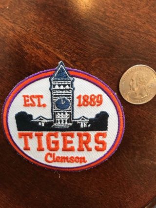 Clemson University Clemson Tigers Rare Vintage Embroidered Iron On Patch 3 " X 3 "