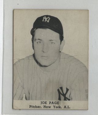 1947 Tip - Top Bread Joe Page York Yankees