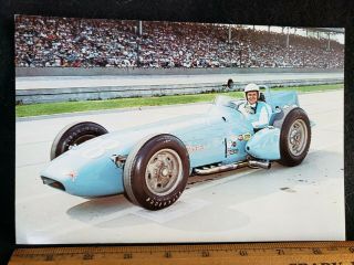 1961 Champion Spark Plug Gene Hartley Indy 500 Giant 6x9 Postcard