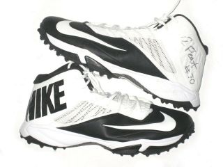 Andrus Peat Stanford Cardinal Game Worn Signed White & Black Nike Cleats Saints