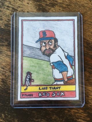 Luis Tiant 2019 Gummy Arts Trading Cards 1976 Topps Style