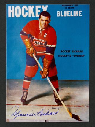 Maurice Richard Hof Montreal Canadiens Hand Signed Autograph Auto 5x7 Photo
