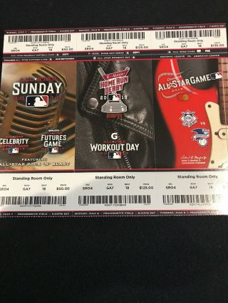 2019 Mlb All Star Game Celebrity & Futures Home Run Derby Ticket Stubs Cleveland