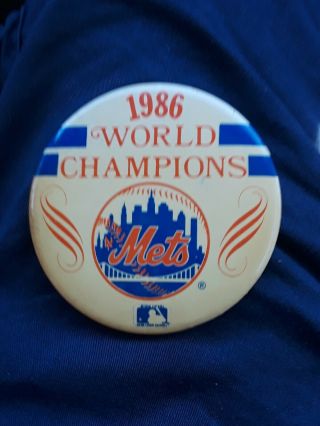 Vintage York Mets 1986 World Series Champions - 3 " Pinback Button