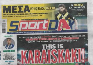 Greek Football Newspaper Olympiakos - Krasnodar,  Apoel - Ajax 0 - 0