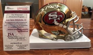 Joe Montana Autographed Riddell San Francisco 49ers Chrome Mini Helmet Jsa