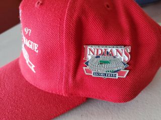 Rare Vtg.  Cleveland Indians Snapback Hat 90s Red Chief Wahoo 1997 Jacob ' s Field 3