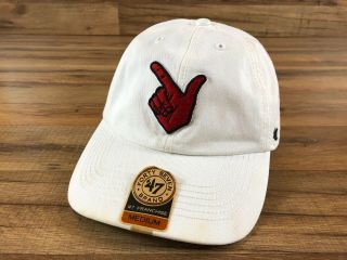 Texas Tech Red Raiders Guns Up Logo White Red Baseball Cap Hat Medium