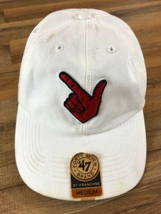 Texas Tech Red Raiders Guns Up Logo White Red Baseball Cap Hat Medium 2