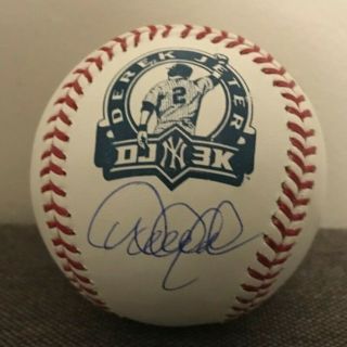 Derek Jeter Autograph 3000 Hit Baseball W/coa