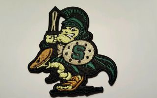 Msu Michigan State Spartans Embroidered Iron On Patch Vintage 3.  5 " X 3 "