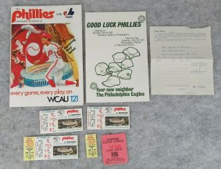 1971 Phillies V.  Dodgers Opening Day In Phila Baseball Program Tickets & Receipt