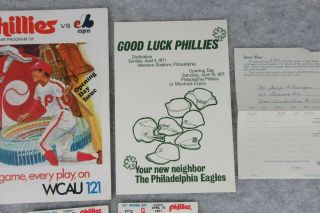 1971 Phillies v.  Dodgers Opening Day in Phila Baseball Program TICKETS & RECEIPT 3